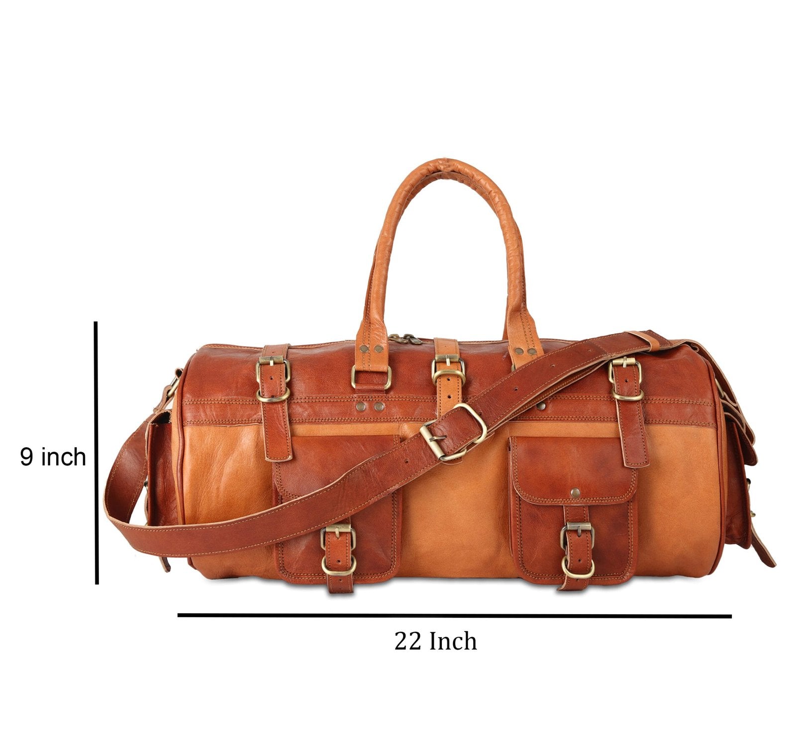 22 inch 3 Luppie Leather Duffle Bag